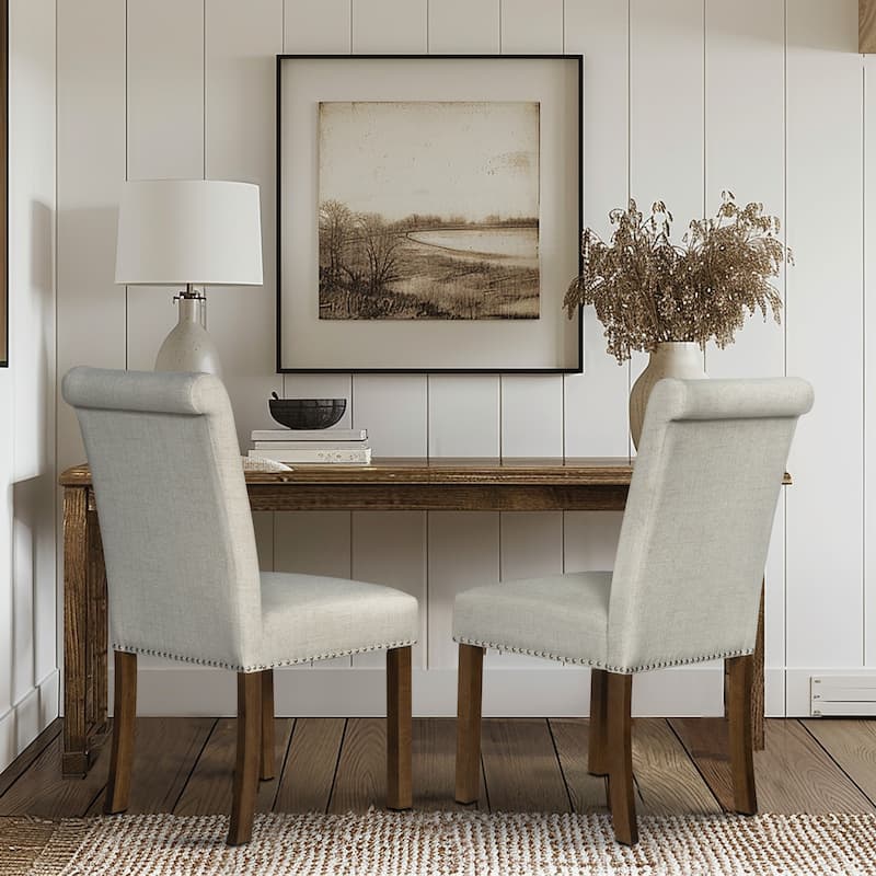 510 Design Aubrey Upholstered Dining Chair with Nailhead Trim Set of 2