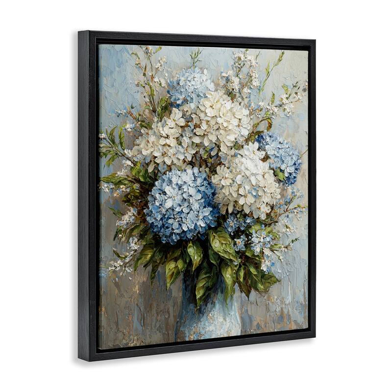 Stupell Muted Classic Hydrangeas Framed Floater Canvas Wall Art Design By Franklyn Gregory