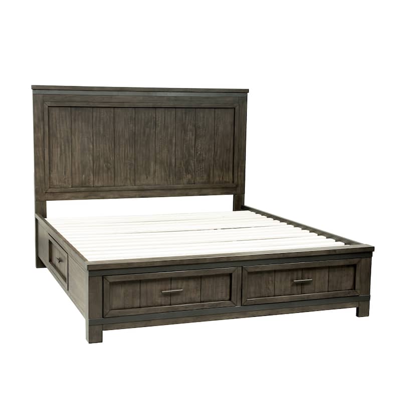 Liberty Furniture Thornwood Hills Two-Sided Storage Bed, Dresser & Mirror, Chest, Night Stand - King or Queen - Bed, Dresser, Mirror, Chest - Queen