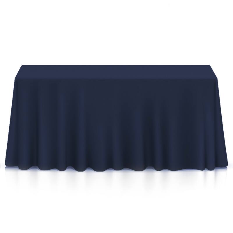 90 x 156in 10pk Rectangular Polyester Tablecloths Navy Blue - Set of 10