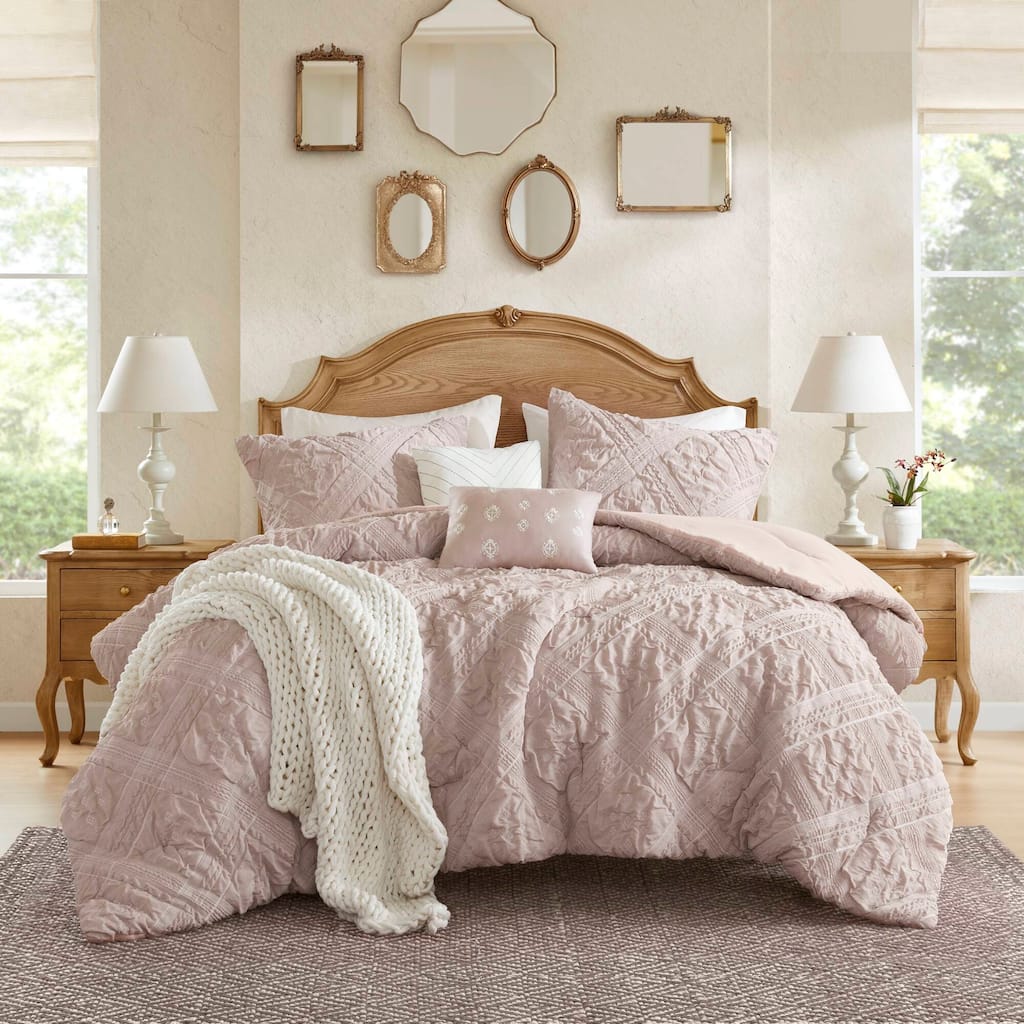 Madison Park Mona 5 Piece Sculpted jacquard comforter set