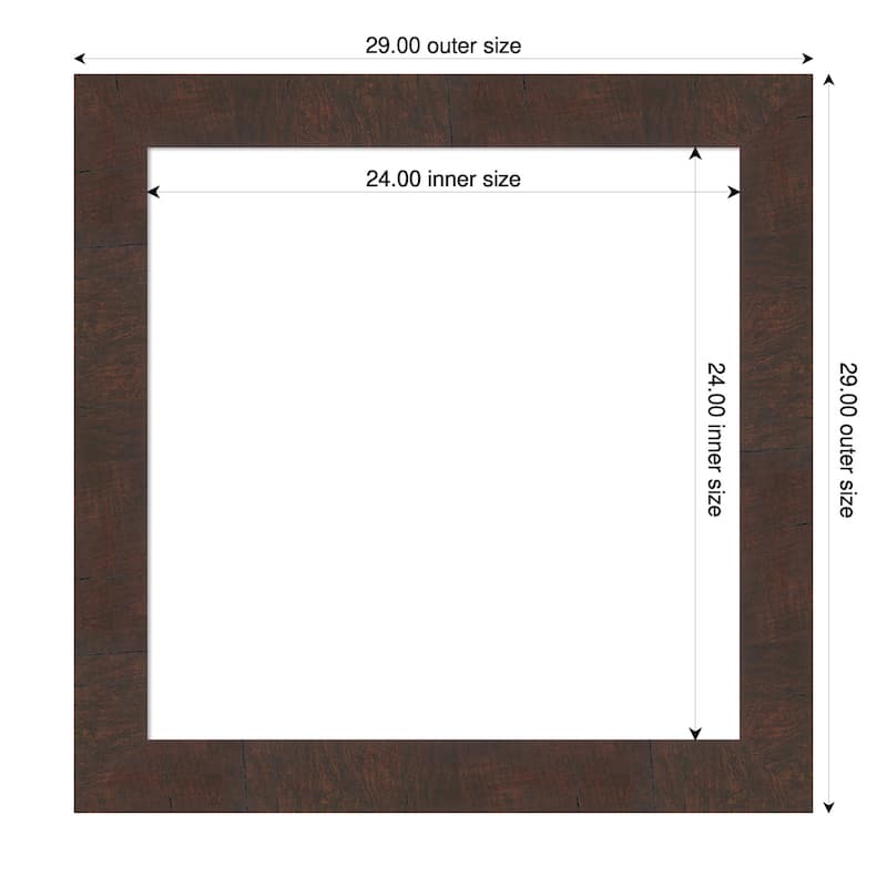 Amanti Art Wildwood Brown Framed Dry Erase Magnetic Board - 29 x 29 in