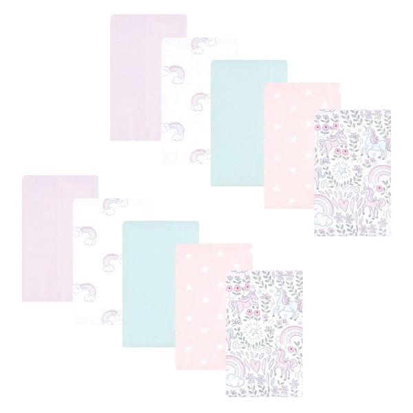 slide 1 of 1, Hudson Baby Infant Girl Flannel Burp Cloth 10pk, Dreamy Unicorn, One Size - Dreamy Unicorn 10 Pack - One Size One Size - Dreamy Unicorn 10 Pack