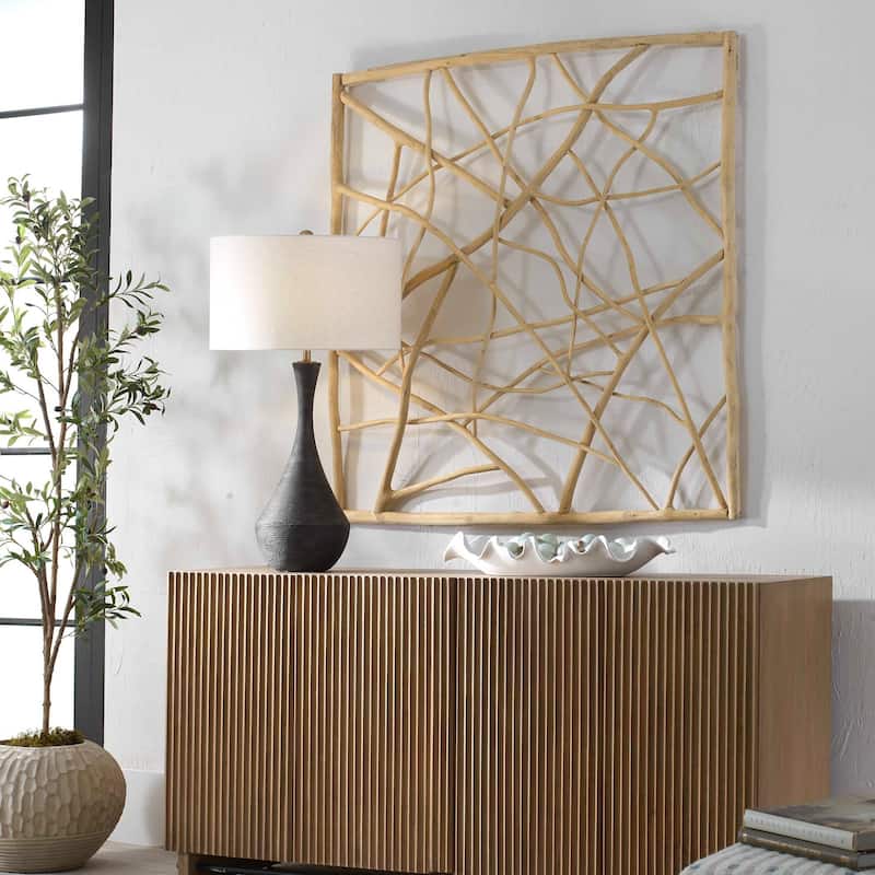 Uttermost 04384 Tangled Up 47" Tall Teak Wood Botanical Wall Sculpture