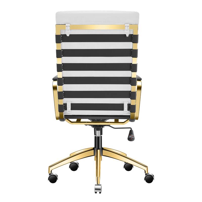 LUXMOD® Office Chair Faux Leather Gold Frame Adjustable and Swivel