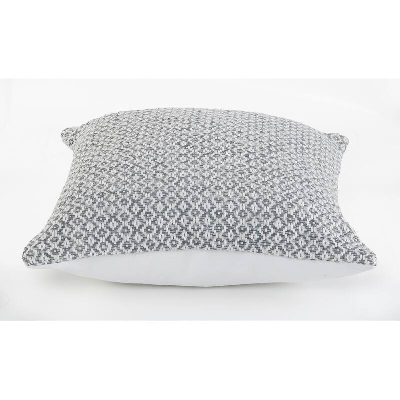 HomeRoots 18" X 18" Gray And White 100% Cotton Geometric Zippered Pillow