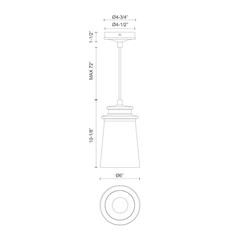 Alora Lighting EP533006CB Quincy 6" Wide Outdoor Mini Pendant with