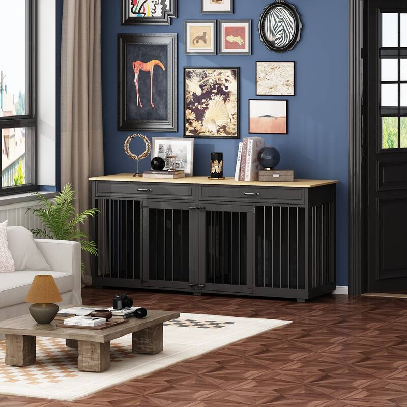 Home & Pet Organizer Elegant Sideboard with Pet Nook & Storage Drawers