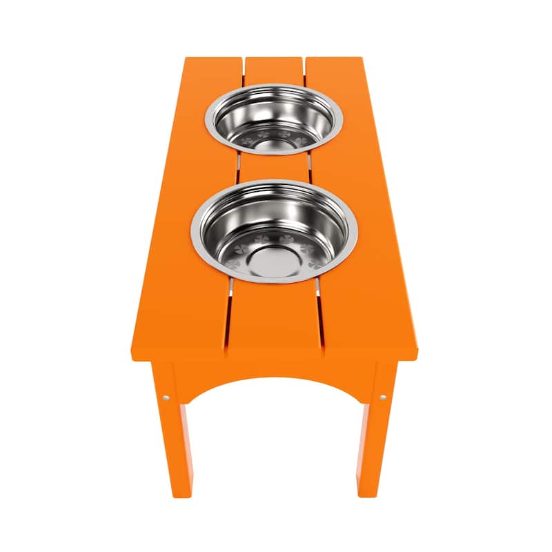 Polytrends Elevated Pet Feeder with Stainless Steel Bowls - N/A
