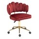 preview thumbnail 72 of 118, Velvet Home Office Desk Chair, Height Adjustable Task Chair, Armless Single Chair with Wheels, 360° Swivel Vanity Chair - N/A