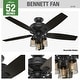 preview thumbnail 12 of 22, Hunter 52" Bennett Ceiling Fan with 3-Light Light Kit and Handheld Remote