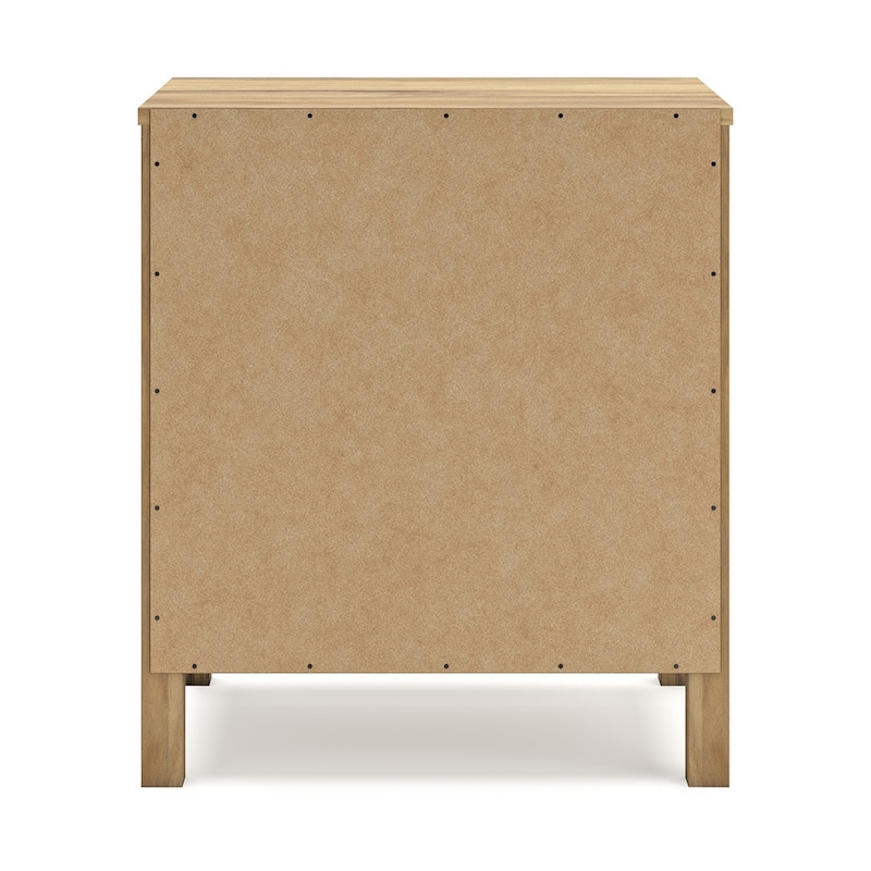 Maci Nightstand, 2 Drawers, Light Natural Brown Wood Finish, 24 Inch