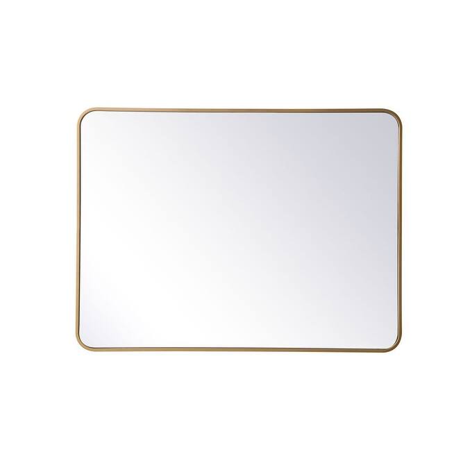 Elegant Lighting MR803040 Evermore 30" W x 40" H Rectangular Framed - Brass