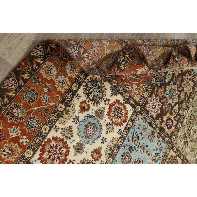 Vegetable Dye Garden Design Heriz Serapi Oriental Area Rug Handmade - 7'11" x 9'8"