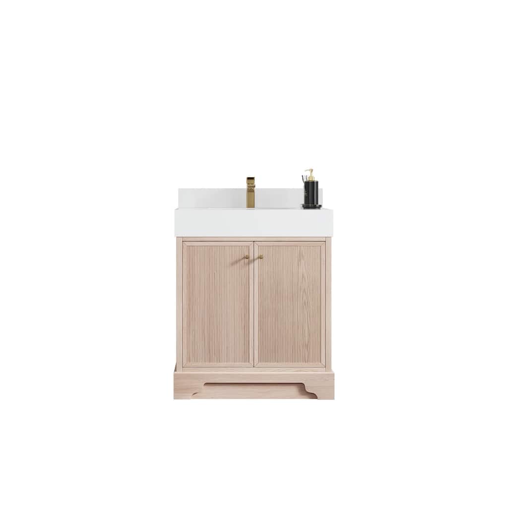 Willow Collections 30 in. W x 22 in. D Manhattan Oak Wood Single Sink Bathroom Vanity with Countertop