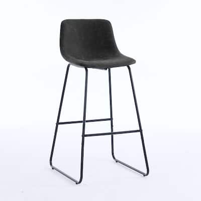 FERPIT Faux Shearling Counter Height Bar Stools Set of 2, Upholstered Bar Stools with Footrest