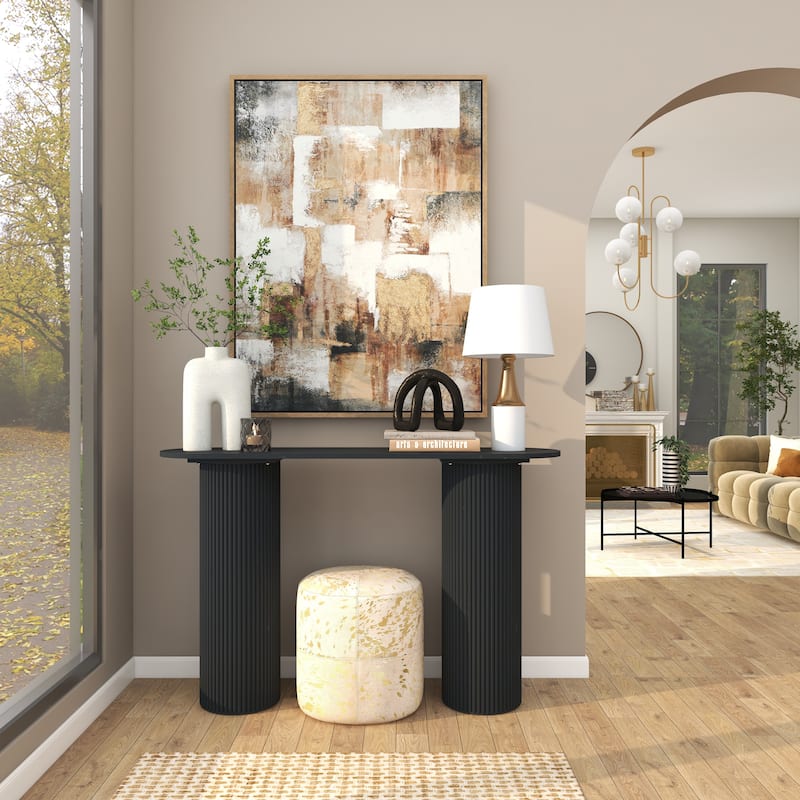 CosmoLiving by Cosmopolitan Black Porcelain Ceramic Arched Abstract Decorative Sculpture