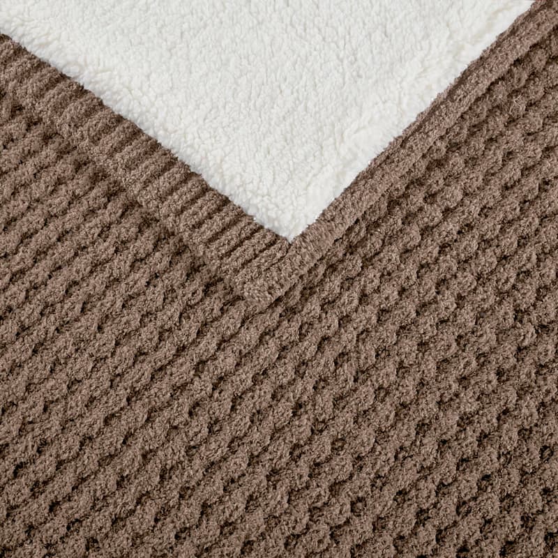 Madison Park Eden Waffle Knit Chenille Throw 50x60"