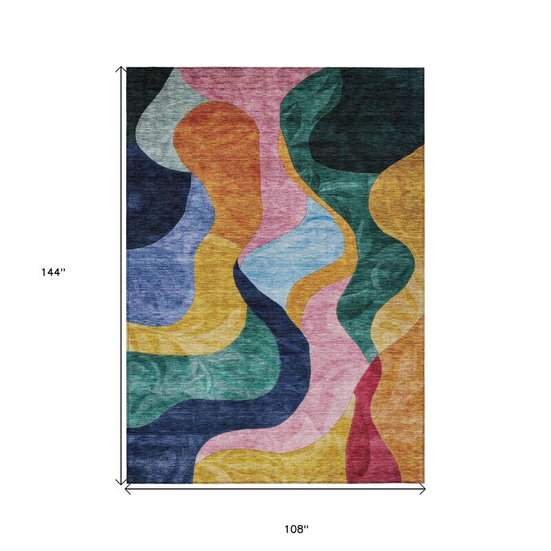 HomeRoots Abstract Transitional Rectangle Outdoor Rug