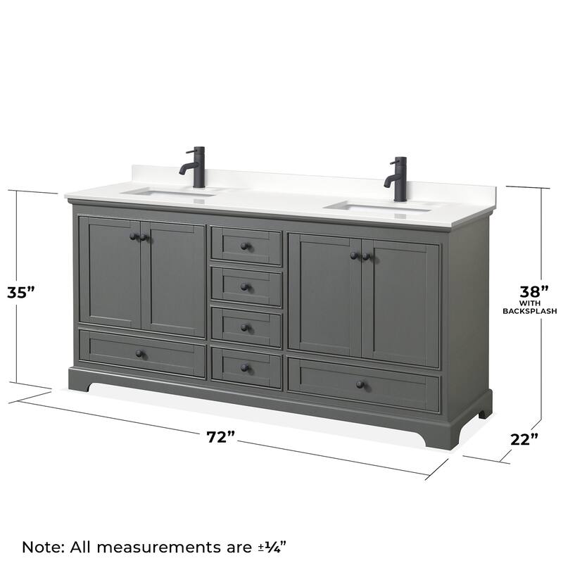 Wyndham Collection WCS202072D-QTZ-UNSMED Deborah 72" Free Standing