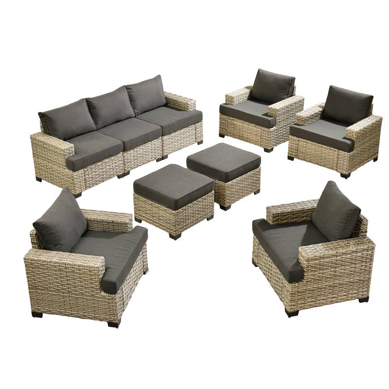 XIZZI 9-piece Patio Furniture Set Outdoor Wicker Chair