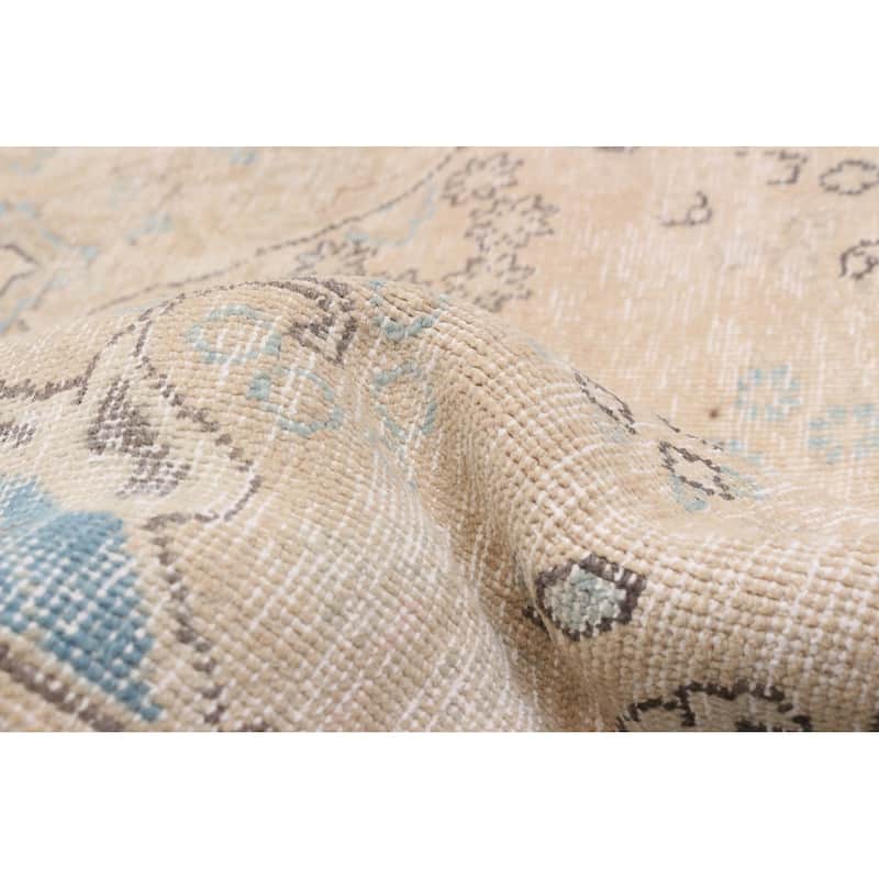 ECARPETGALLERY Hand-knotted Antalya Vintage Beige Wool Rug - 9'4 x 12'6