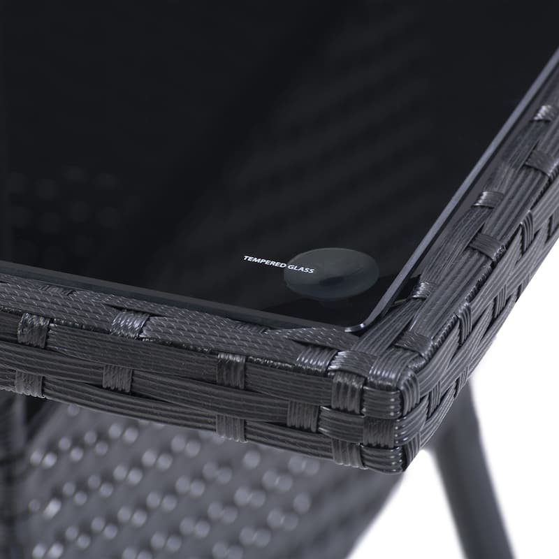 CorLiving Patio Dining Table Square - Black Finish