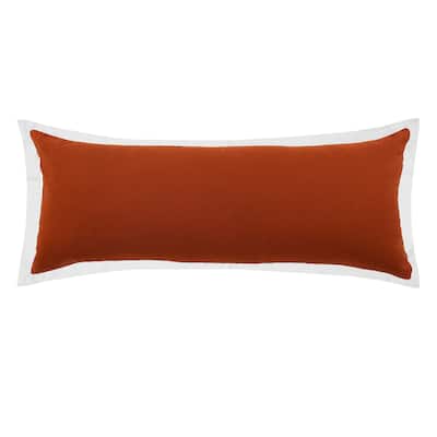 HomeRoots 14" X 36" Red And White 100% Cotton Geometric Zippered Pillow