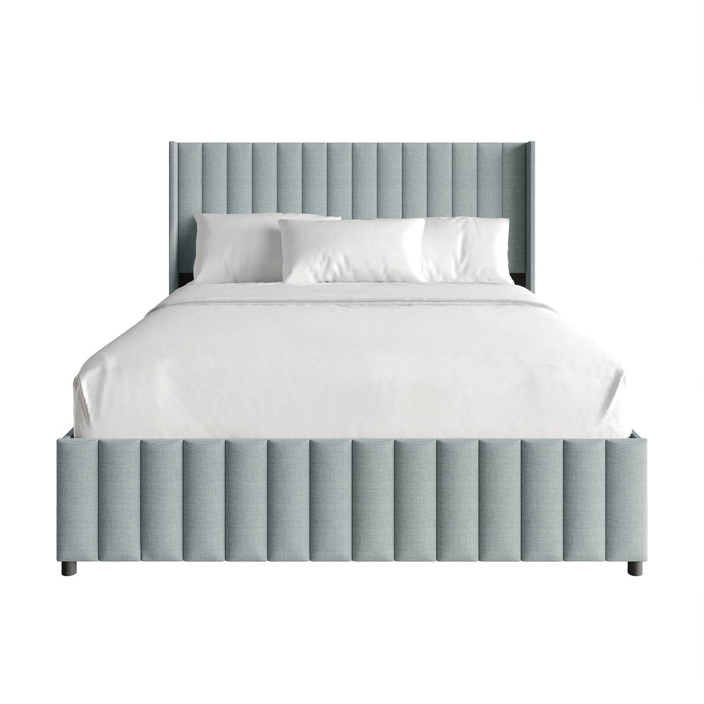 CraftPorch Minimalist Wingback Platform Lift Up Storage Bed