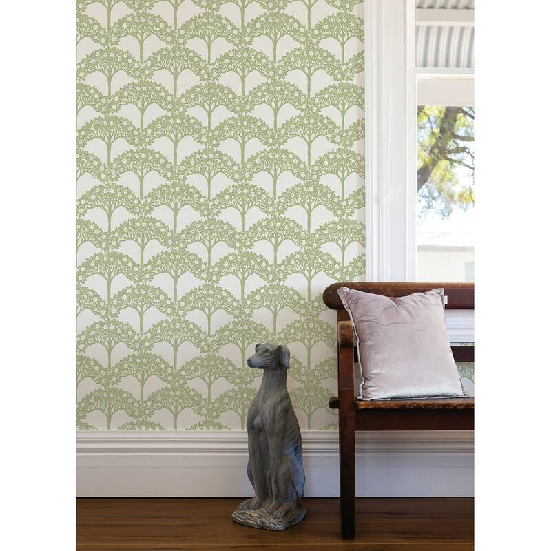 A-Street Prints Dawson Green Magnolia Tree Wallpaper