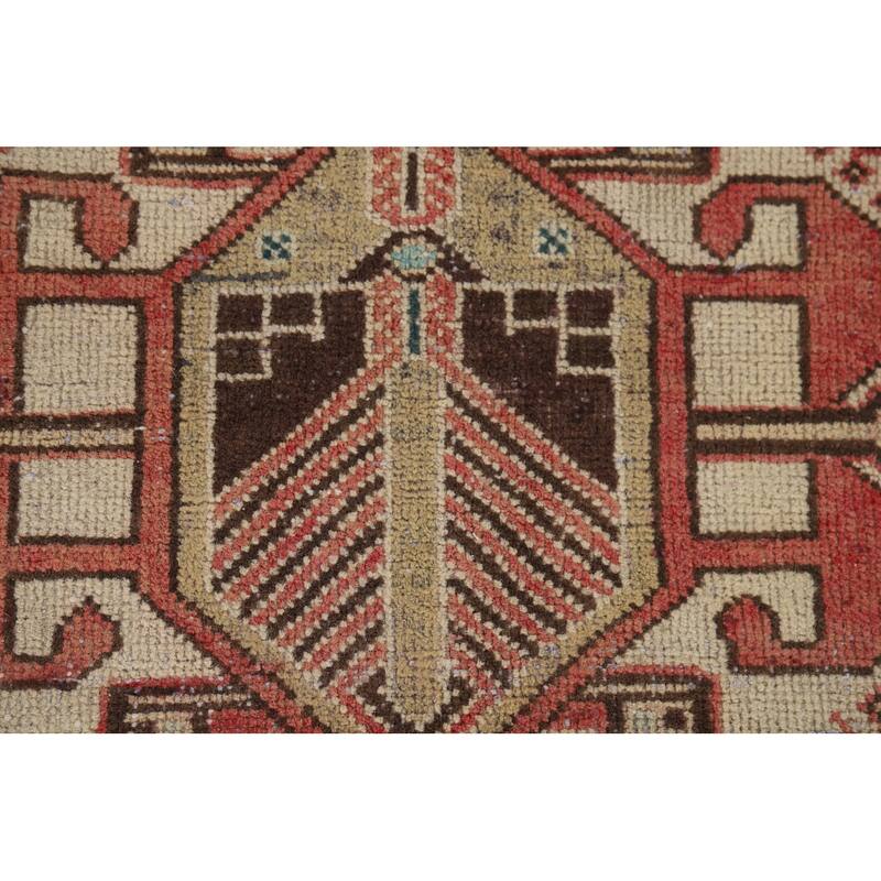 Pink Bakhtiari Vintage Persian Area Rug Hand-Knotted Wool Carpet - 7'2" x 9'11"