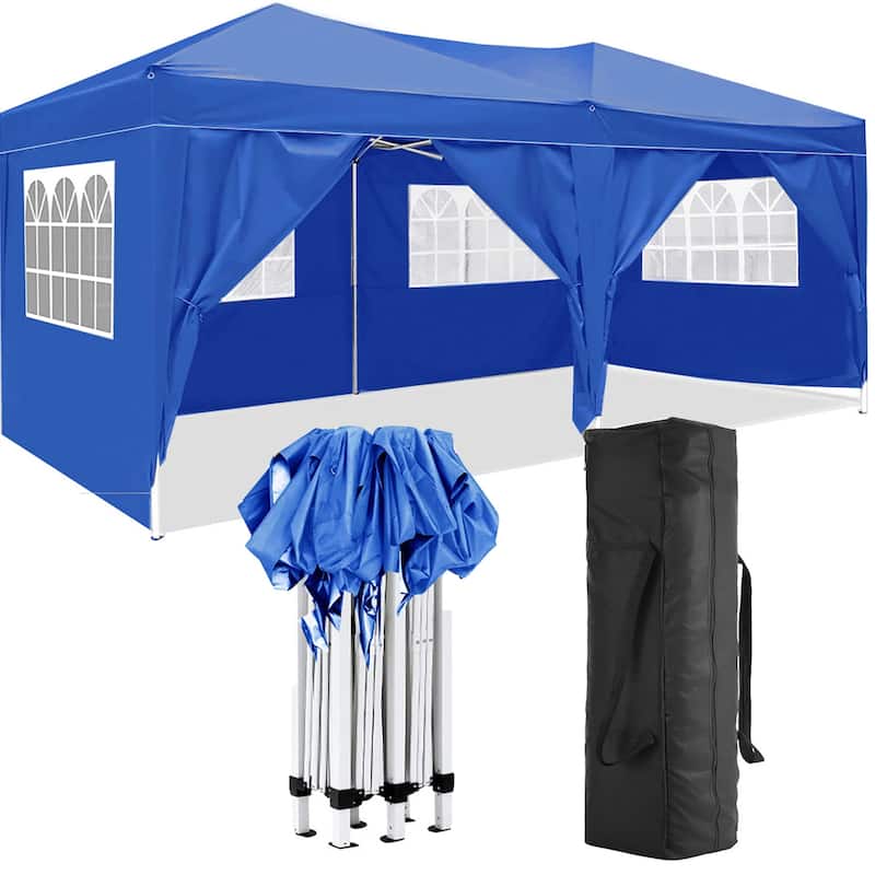 10'x20' Folding Canopy with 6 Removable Sidewalls