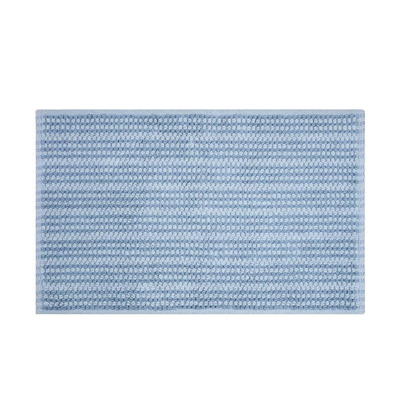 Martex Restore Contrast Stripe 100% Cotton Bath Rug - 20 x 30 - Blue