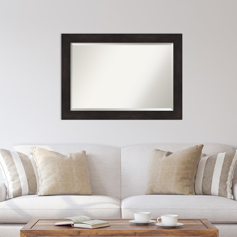 Beveled Wall Mirror - Furniture Espresso Frame - Furniture Espresso