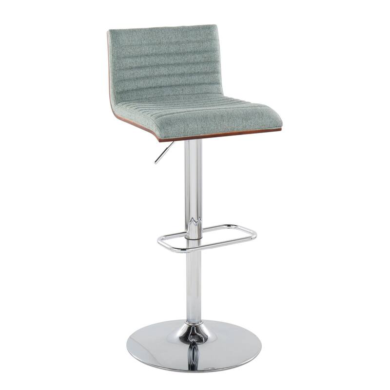 Carson Carrington Tyra Adjustable Bar Stool (Set of 2) - Green Fabric/Chrome/Rounded Rectangle