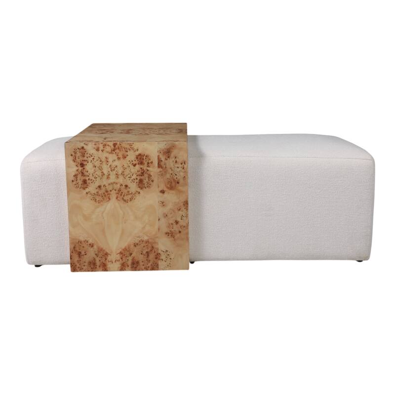 Modern Wooden and Non-Woven Fabric Bench with Detachable Table