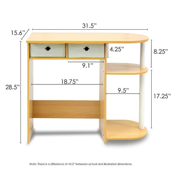 Furinno Go Green Home Laptop Notebook Computer Desk/Table Beech/Ivory/White