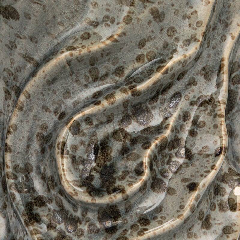 Stoneware Organic Shaped Vase with Crackle Glaze