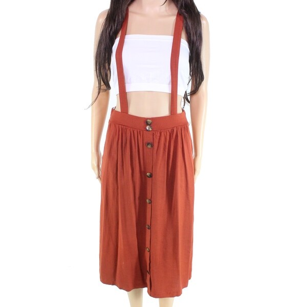 orange overall skirt