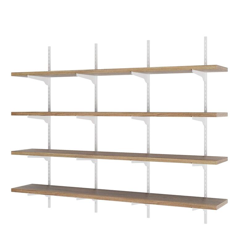 Wallniture Turin 60" Floating Wall Shelf with Adjustable Brackets, Hanging Shelves, Wall Mounted, Boho Decor, Wood, Tier Options