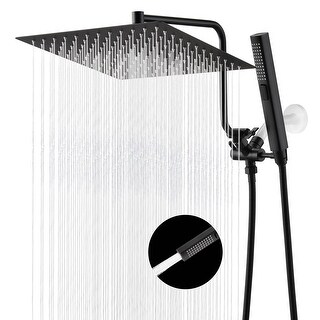 12'' Rainfall Shower Head with Handheld, 12'' Z-shaped
