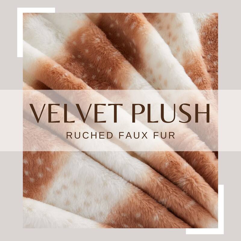 Luxurious Ruched Faux Fur Reversible Microfiber Throw