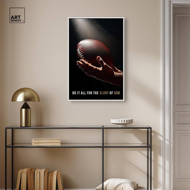 Glory of God Football Canvas by Art Remedy
