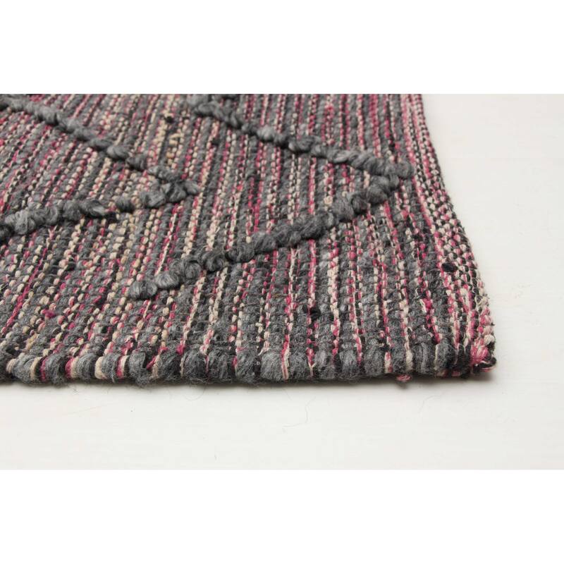 ECARPETGALLERY Braid weave Sienna Grey Wool Rug - 6'1 x 9'5