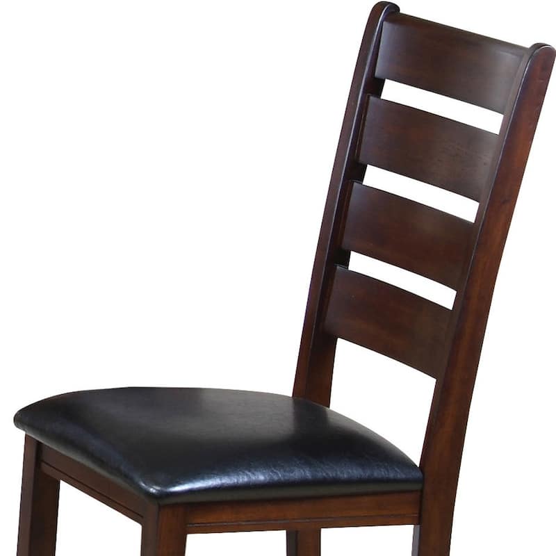 Faux Leather Ladder Back Side Chairs and Solid Wood Set of 2 - 23” L x 20” W x 40” H