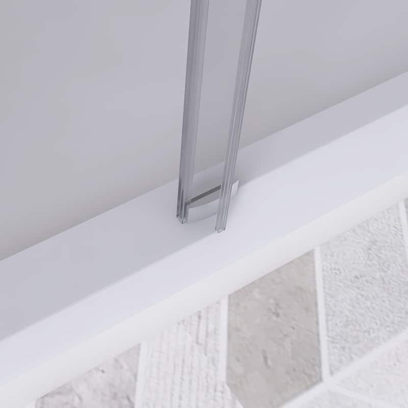 60 in. W x 76 in. H Frameless Single Sliding Shower Doors with Clear Tempered Glass - 60" x 76" in.