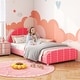 preview thumbnail 12 of 18, Costway Children Twin Size Upholstered Platform Single Bed with