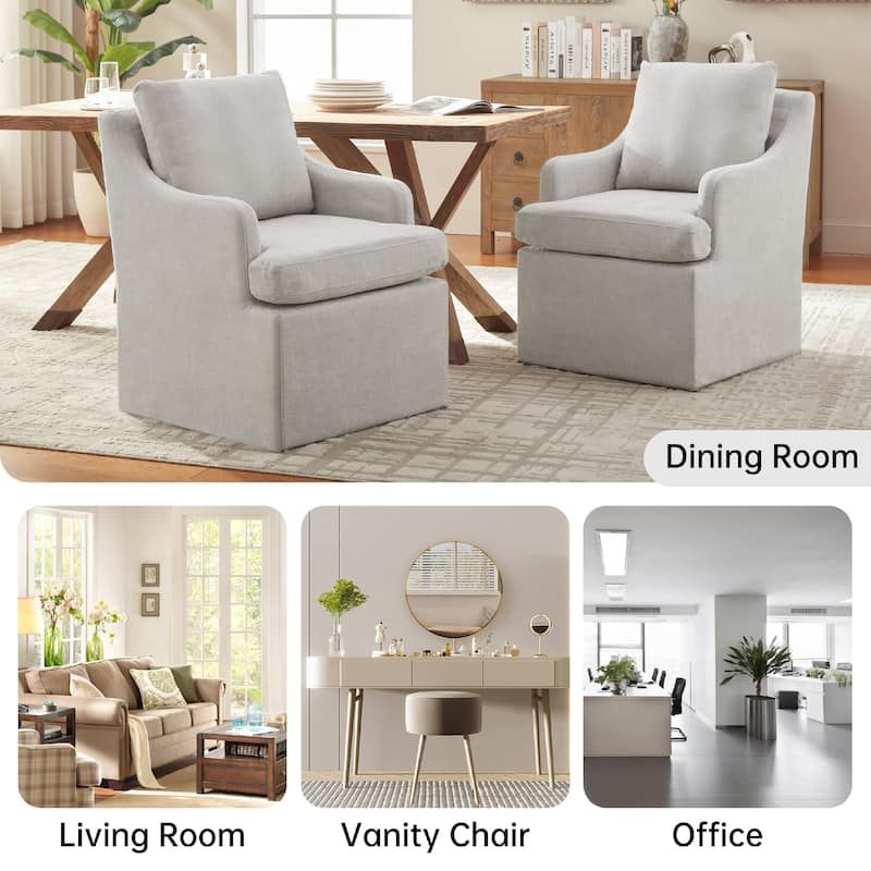 Upholstered Dining Chairs, Modern Kitchen Chairs Dinner Chairs with 4 Casters