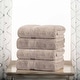 preview thumbnail 107 of 140, Superior Egyptian Cotton Pile Heavyweight Bath Towel Set of 4 Stone Grey