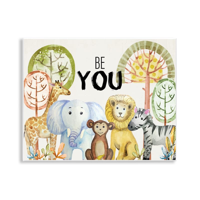 Stupell Be You Jungle Animals Wall Plaque Art Design By Kim Allen - 14 x 11